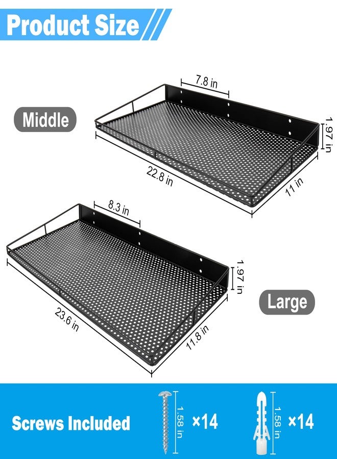 RedCall Heavy-Duty Wall Shelf, 2 Pack Garage Shelf, 23.5" x 12" Large Wall Mounted Shelves for Garage, Laundry Room, Closet, Holds Up to 75 Lbs - Image 5